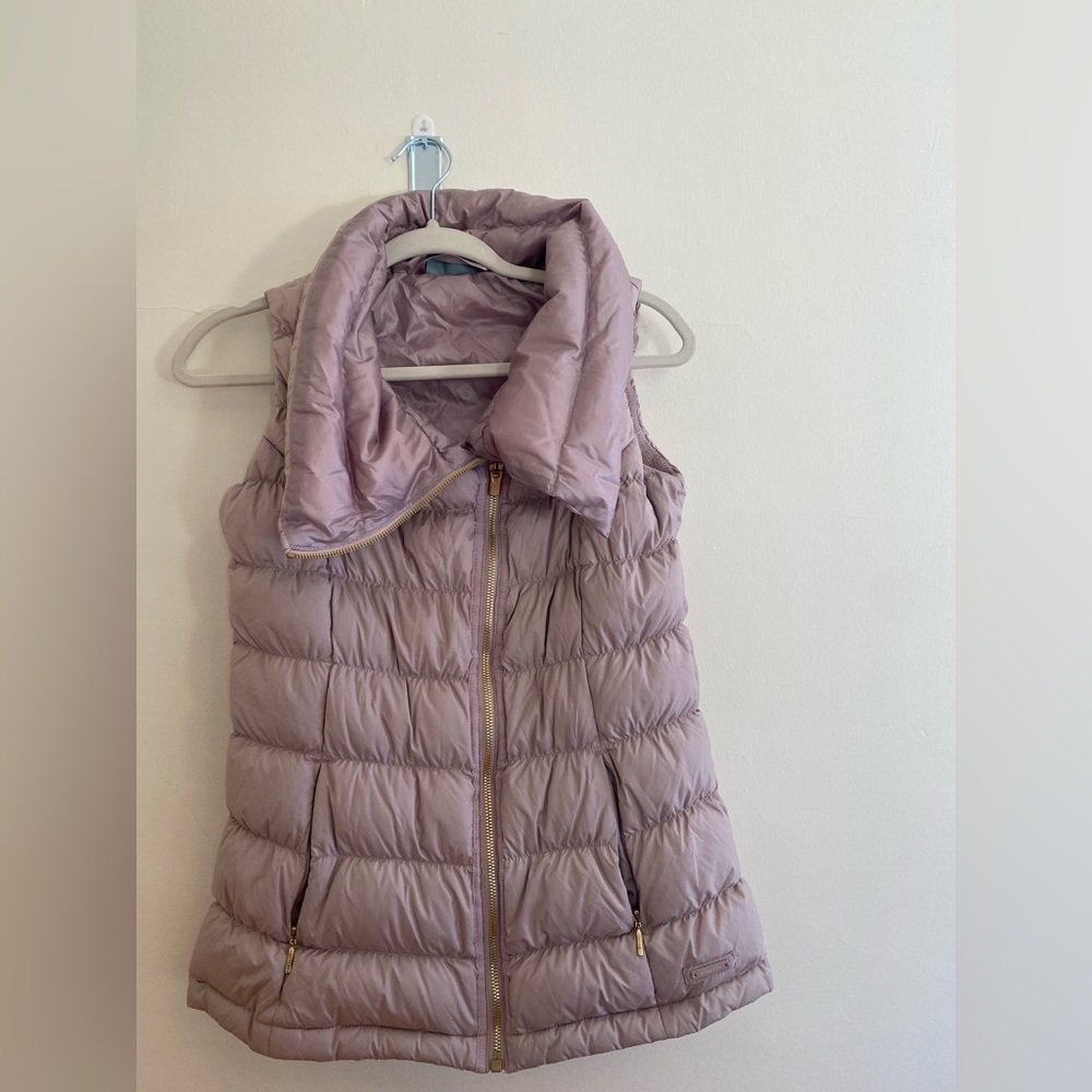 Athleta purple puffer vest XS